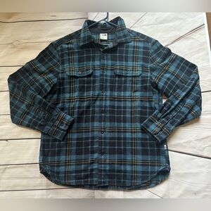 The North Face Arroyo Flannel Shirt Mens Large Blue Plaid Button Up Outdoor